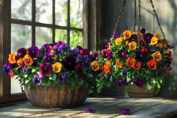 Pansies in containers 