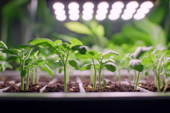  Tomato seedlings growing indoors – how to grow tomatoes from seeds.