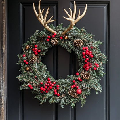 Outside Winter Decorations wreath and garland